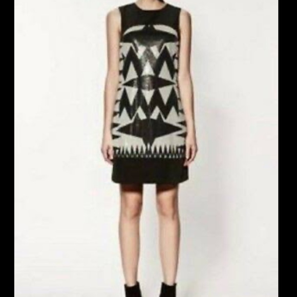 Zara Basic Sequin Multicoloured Mod Shift Dress - Picture 1 of 10